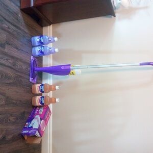 Swiffer wet jet bundle, 4 pack cleaner solution open box off 9 mopping pad